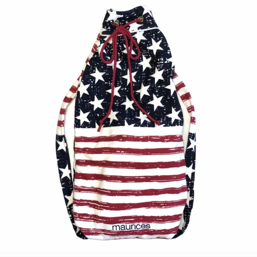 Maurices American flag beach towel bag.